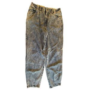 Bonjour Mom Jeans Womens‎ Size 16 Blue Denim Cotton Stretch Mid Rise Acid Wash